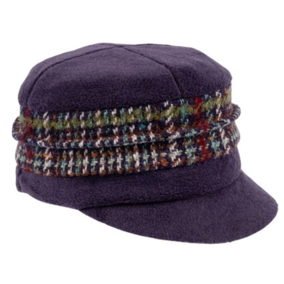 Ebony Fleece Purple Newsboy Cap - Traclet