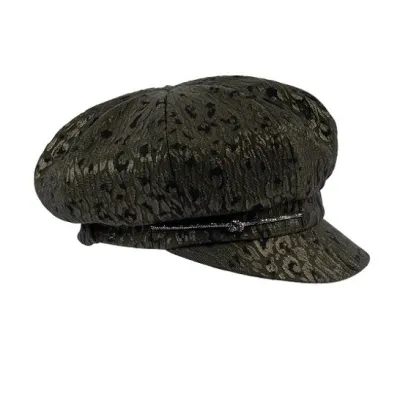 Casquette Gavroche Glitter Léopard kaki - Traclet  Reference : 22510| Chapellerie Traclet
