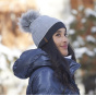 Celestial Gray Fur Pompom Beanie - LeDrapo