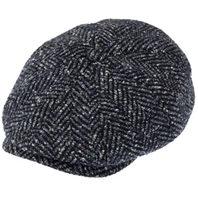 Catanzaro Herringbone Navy Cap - Traclet Reference: 22523| Traclet Hat Shop