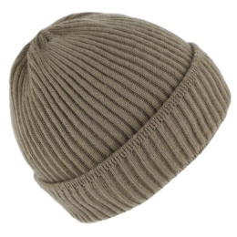 Dunkerque Knit Wool Taupe Beanie - Traclet
