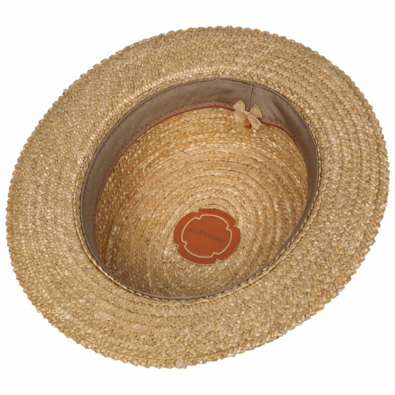 Canotier Paille Naturelle Ruban noir - Stetson