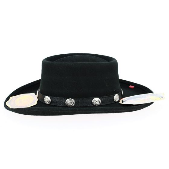 Chapeau Western Close Friend Feutre Laine Noir - Bullhide