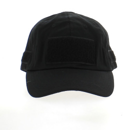 Black MFH Professional Velcro Baseball Cap 100% cotton (for attaching patches front, back and on both sides)