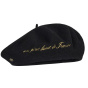 Larrun Gold Embroidery Black Beret - Heritage by Laulhère