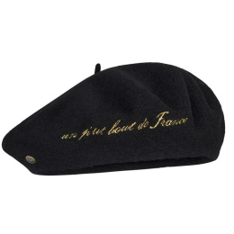 Larrun Gold Embroidery Black Beret - Heritage by Laulhère
