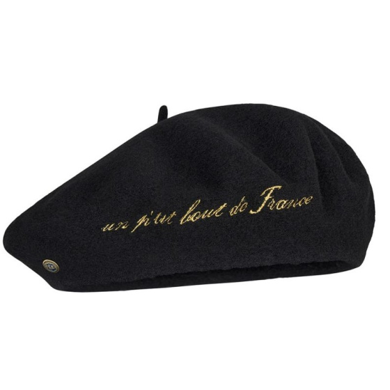 Béret Larrun Broderie Or Noir - Héritage par Laulhère