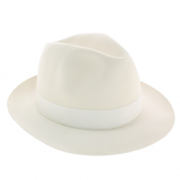 white Borsalino hat