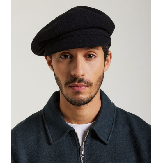 Ainhoa Black Virgin Wool Cap - Laulhère