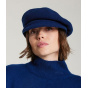 Ainhoa Virgin Wool Cap Blue - Laulhère