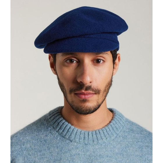 Ainhoa Virgin Wool Cap Blue - Laulhère