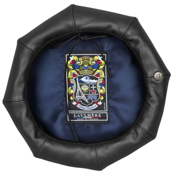 Zura Black Leather Beret - Laulhere