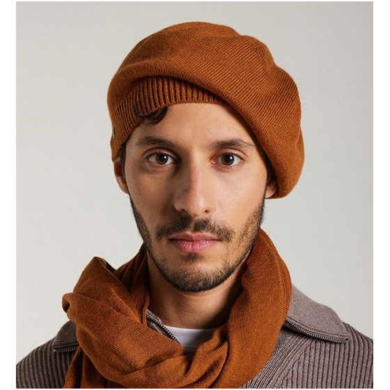 Urbasa Virgin Wool Beanie & Beret Cognac - Heritage by Laulhère