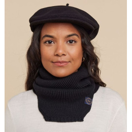Snood - Argia Black Wool Neck Warmer - Heritage by Laulhère