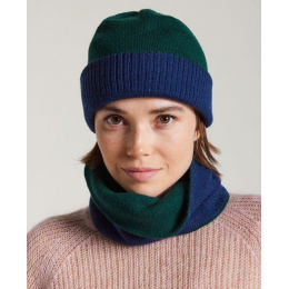 Tour De Cou Bicolore Otxoa Laine Vert & Bleu - Héritage par Laulhère