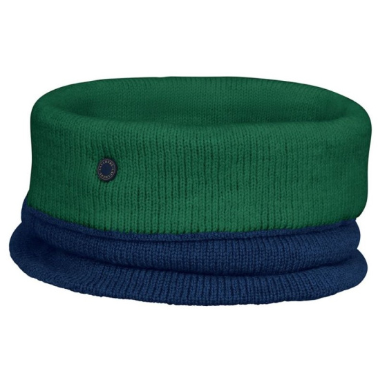 Two-tone Otxoa Green & Blue Wool Neck Warmer - Heritage by Laulhère