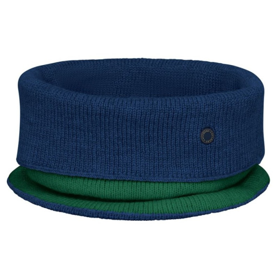 Two-tone Otxoa Green & Blue Wool Neck Warmer - Heritage by Laulhère