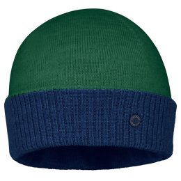 Bonnet Mendia Bicolore Laine Vert & Bleu - Laulhère