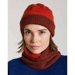 Mendia Two-Tone Wool Beanie Chestnut & Brick - Laulhère