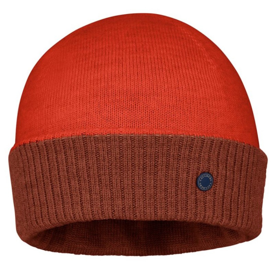 Bonnet Mendia Bicolore Laine Châtaigne & Brique - Laulhère