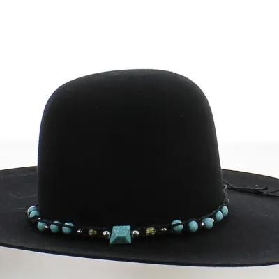 Blue/Silver Pearl Hat Trimming with Black Cord - Reference: 22603 | Traclet Hatters