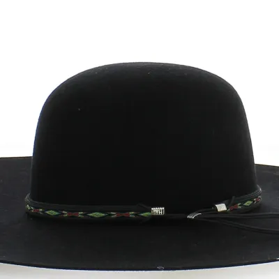 Removable Hat Trimming in Embroidered Leather (Pattern: Diamond) - Reference: 22608 | Chapellerie Traclet
