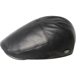 Reffell Black Leather Flat Cap - Bailey