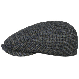 Harris Tweed Virgin Wool Grey Flat Cap - Stetson