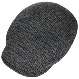 Casquette Plate Harris Tweed Laine Vierge Grise - Stetson