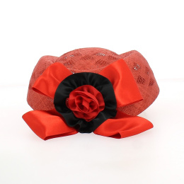 Red Tambourine with Cockade BCH - Chapellerie TRACLET - France