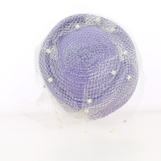 Purple Straw Tambourine with its white veil - Traclet