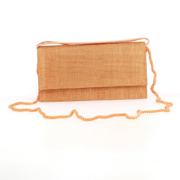 Ceremony bag WITH MIRROR in straw (color: orange/mauve) - Crambes
