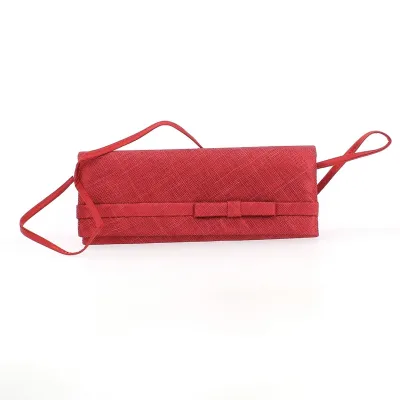 Sac de cérémonie rouge en paille - Crambes