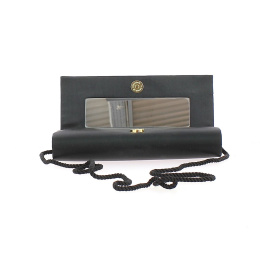 Black satin ceremony bag with mirror - Chapellerie Traclet