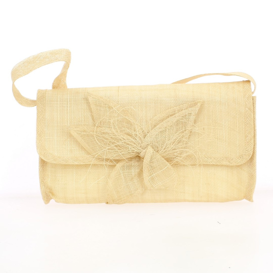 Pochette de cérémonie en paille (3 coloris : Noir/Bordeau/Naturel)