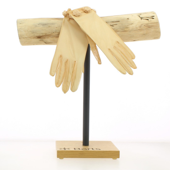 Gants de cérémonie voile lycra beige