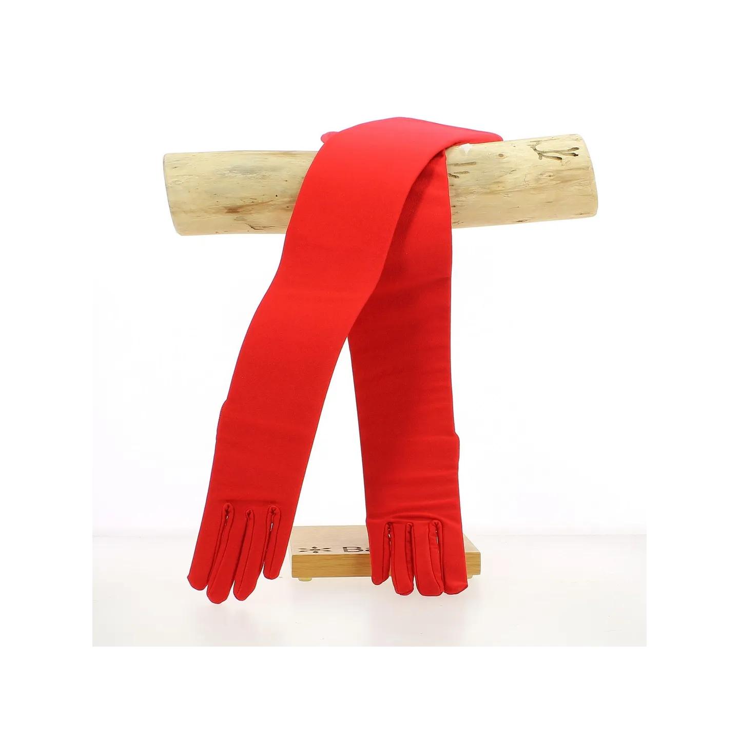 Gants long en lycra rouge rubis - Chapellerie Traclet - France