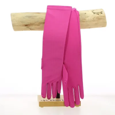 Long pink lycra gloves - Reference: 22679| Chapellerie Traclet