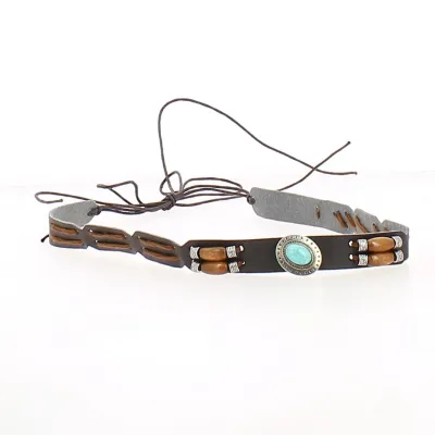 Garniture à Chapeau amovible (fantaisie perle bois et bleu) - Traclet