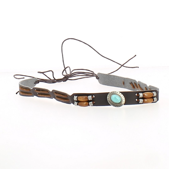 Removable Hat Trim (fancy wood and blue bead) - Traclet