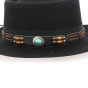Garniture à Chapeau amovible (fantaisie perle bois et bleu) - Traclet