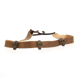 Garniture à Chapeau amovible (fantaisie tête de mort en cuir) - Traclet