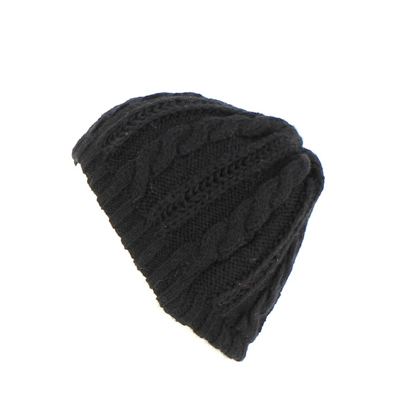 Bonnet Capelli noir torsade - Chapellerie TRACLET