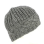 WOOL beanie gray cable knit - Chapellerie TRACLET
