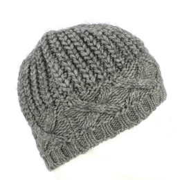 Bonnet LAINE gris torsade - Chapellerie TRACLET
