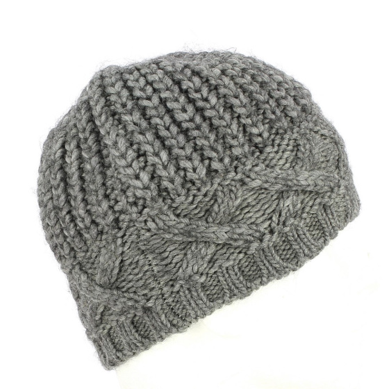 Bonnet LAINE gris torsade - Chapellerie TRACLET