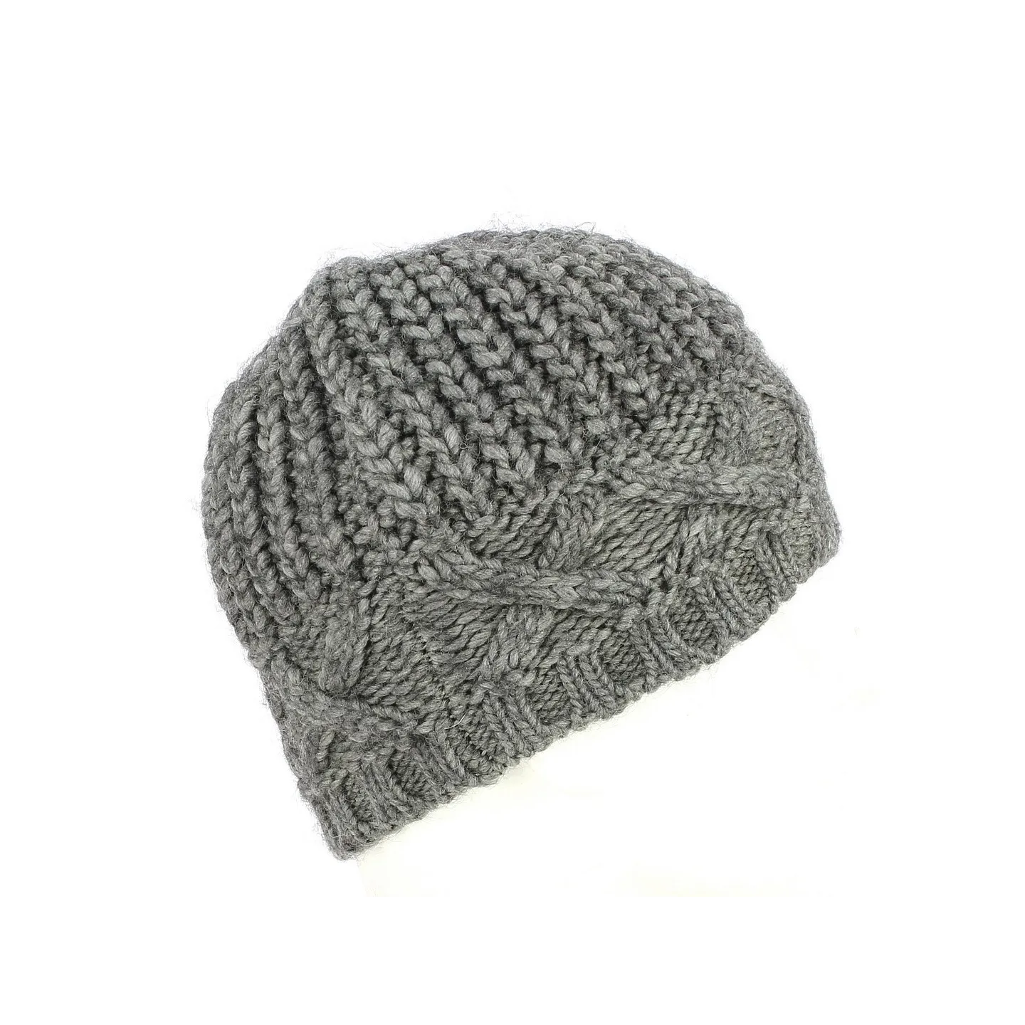 WOOL beanie gray cable knit - Chapellerie TRACLET - Reference: 226895| Chapellerie Traclet