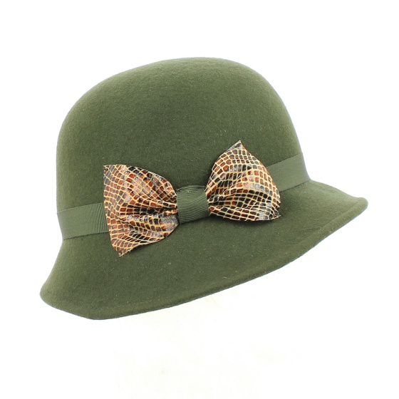 Cloche Hat Made in France leather bow - Traclet