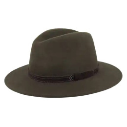 Chapeau Traveller Gianni Cache-Oreilles Feutre Olive - Fléchet