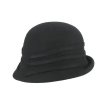 Black Wool Felt Cloche Hat - Traclet Reference: 6264 | Traclet Millinery